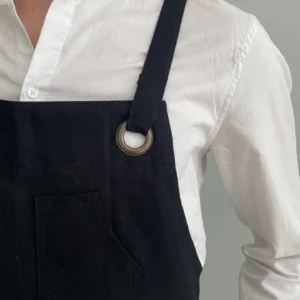 Canvas Cross-back Apron -Black
