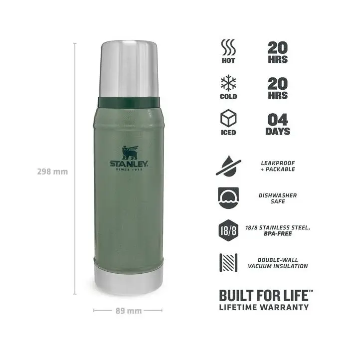 Stanley Thermos Classic 0.75L - Black - Image 3