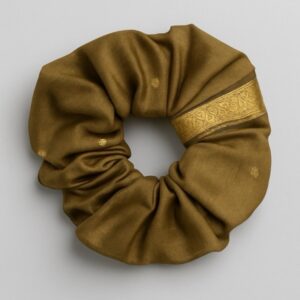 Indian Silk Hair Scrunchie - Gold