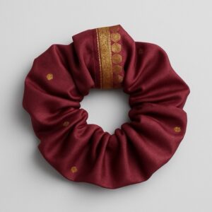 Indian Silk Hair Scrunchie - Magenta