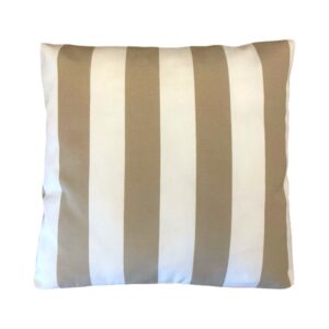 Lido Club Box Cushion - Sand & White stripe
